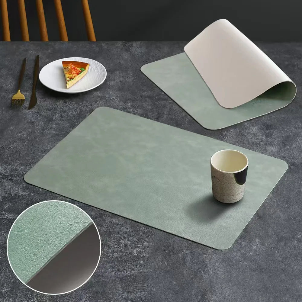 Faux Leather Dining Placemats – Waterproof & Heat-Resistant
