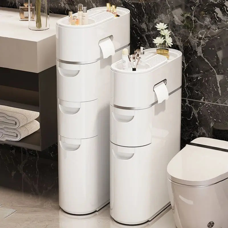 Slim Bathroom Storage Tower – Multi-Layer Organizer