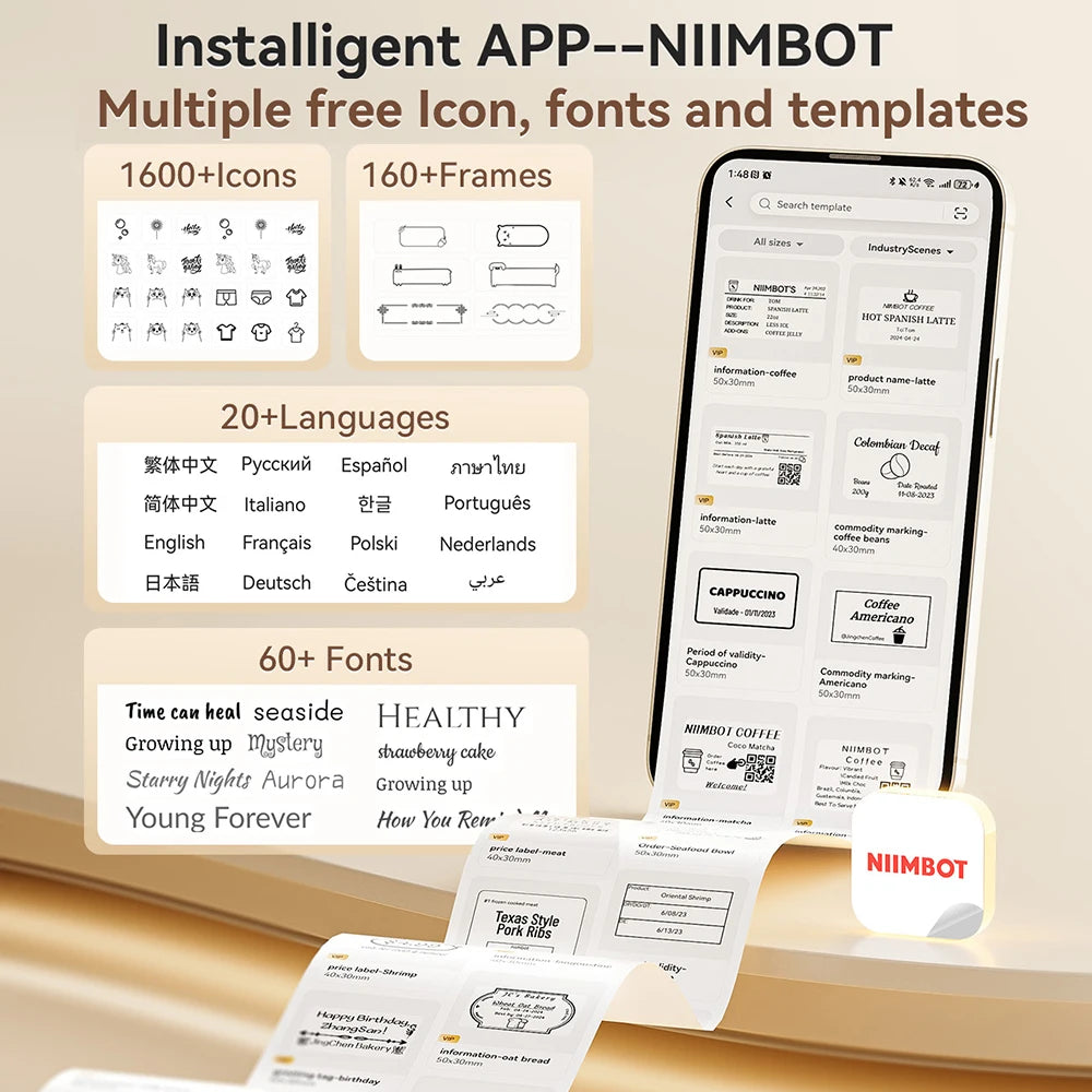 NiiMbot B21 Portable Label Printer – Bluetooth Sticker Machine