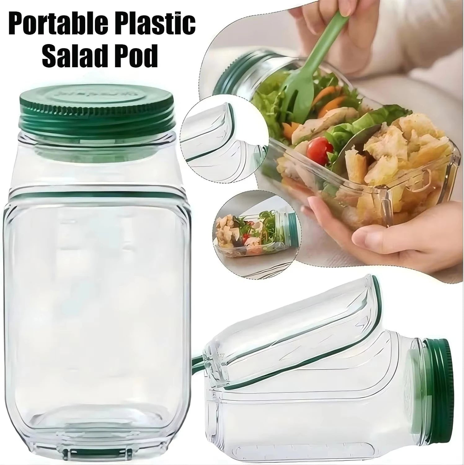 Portable Salad Jar – Leakproof Meal Prep Container