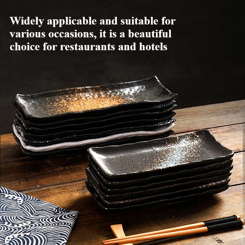 Luxury 8-Inch Rectangular Ceramic Sushi Plate – Premium Serving Dish