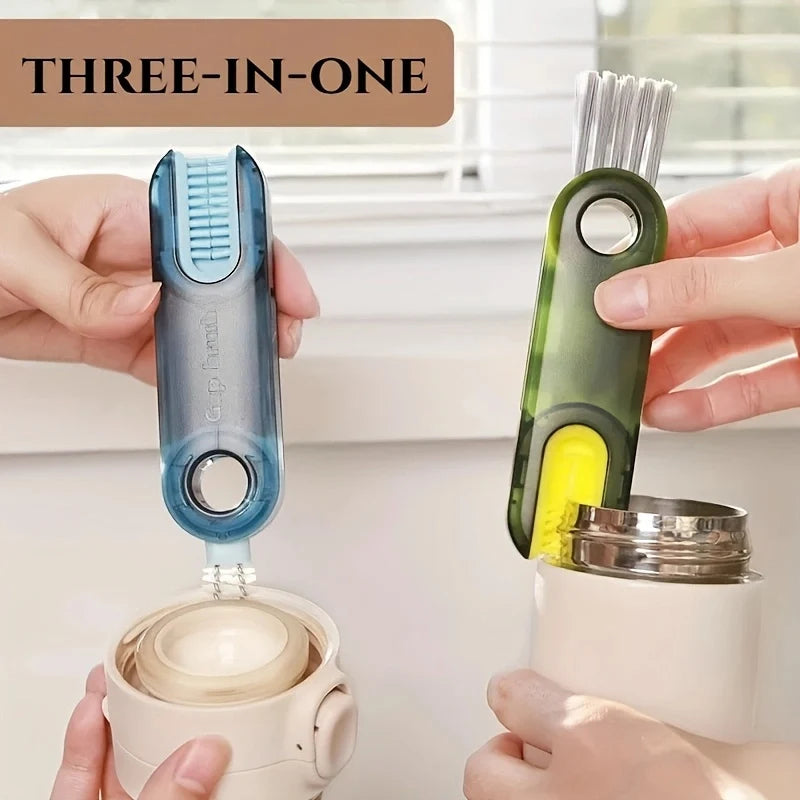 3-in-1 Water Bottle Cleaning Brush – Lid & Gap Scrubber
