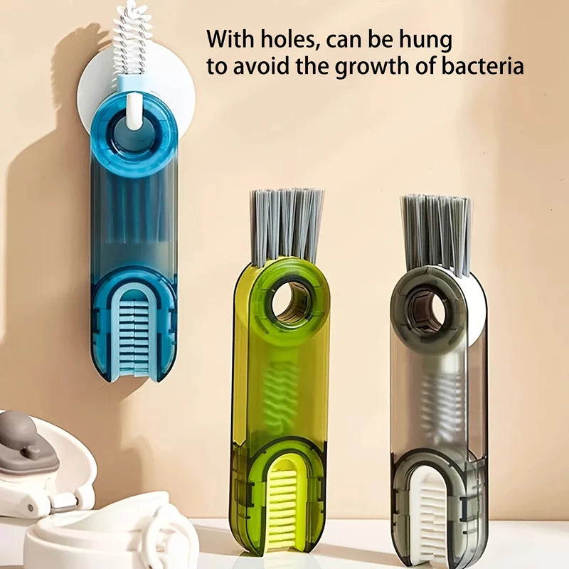 3-in-1 Water Bottle Cleaning Brush – Lid & Gap Scrubber