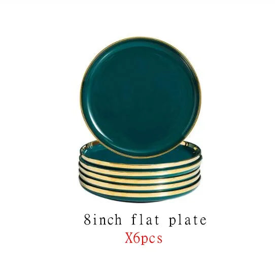 Emerald Gold Luxury Porcelain Dinner Set