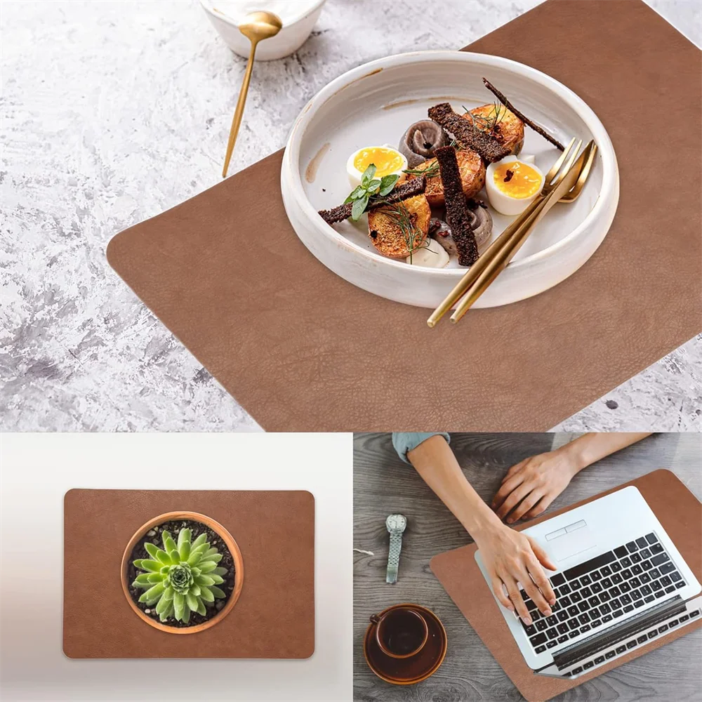 Faux Leather Dining Placemats – Waterproof & Heat-Resistant