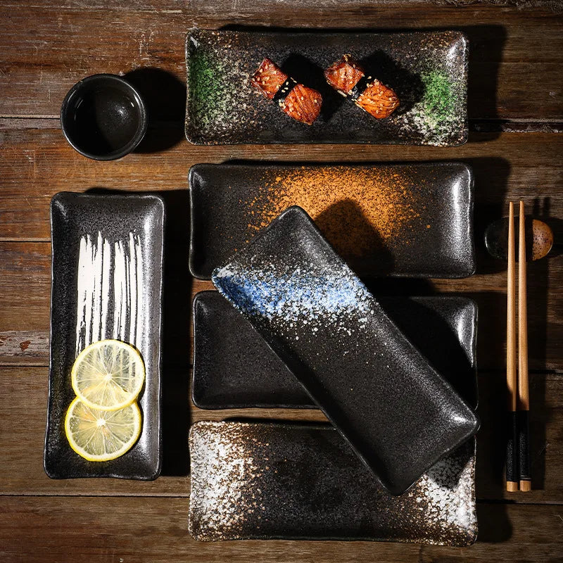 Luxury 8-Inch Rectangular Ceramic Sushi Plate – Premium Serving Dish