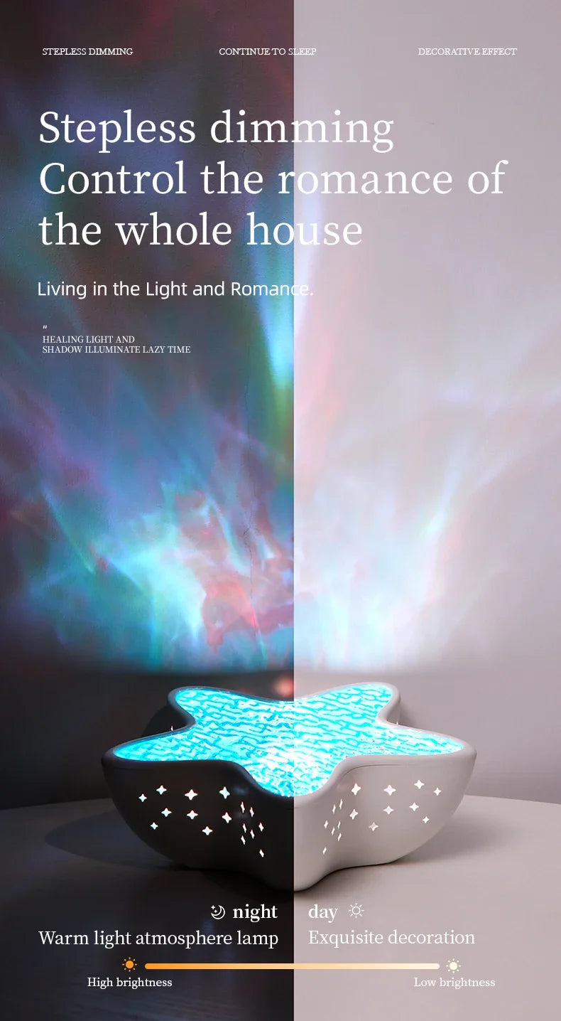 Starfish Ocean Wave Projector Lamp – Rechargeable LED Night Light