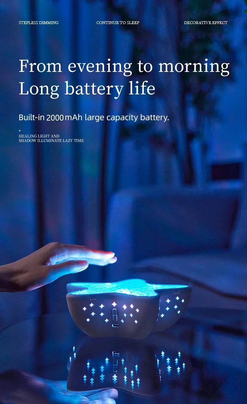 Starfish Ocean Wave Projector Lamp – Rechargeable LED Night Light