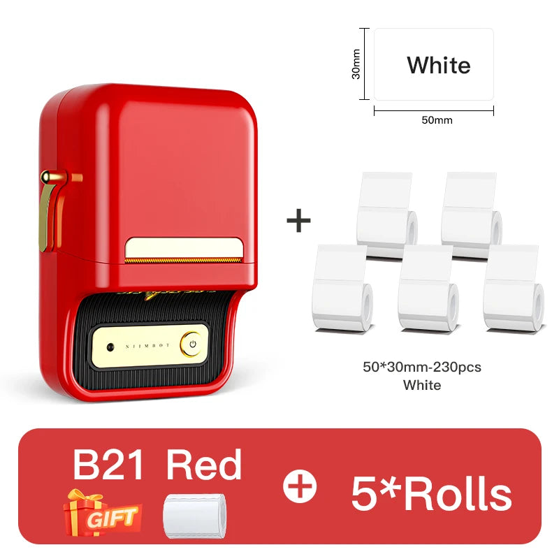 NiiMbot B21 Portable Label Printer – Bluetooth Sticker Machine