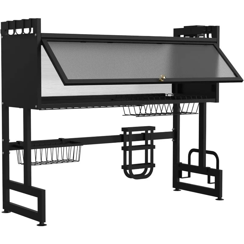 Over-the-Sink 2-Tier Dish Drying Rack – Stainless Steel with Protective Cover