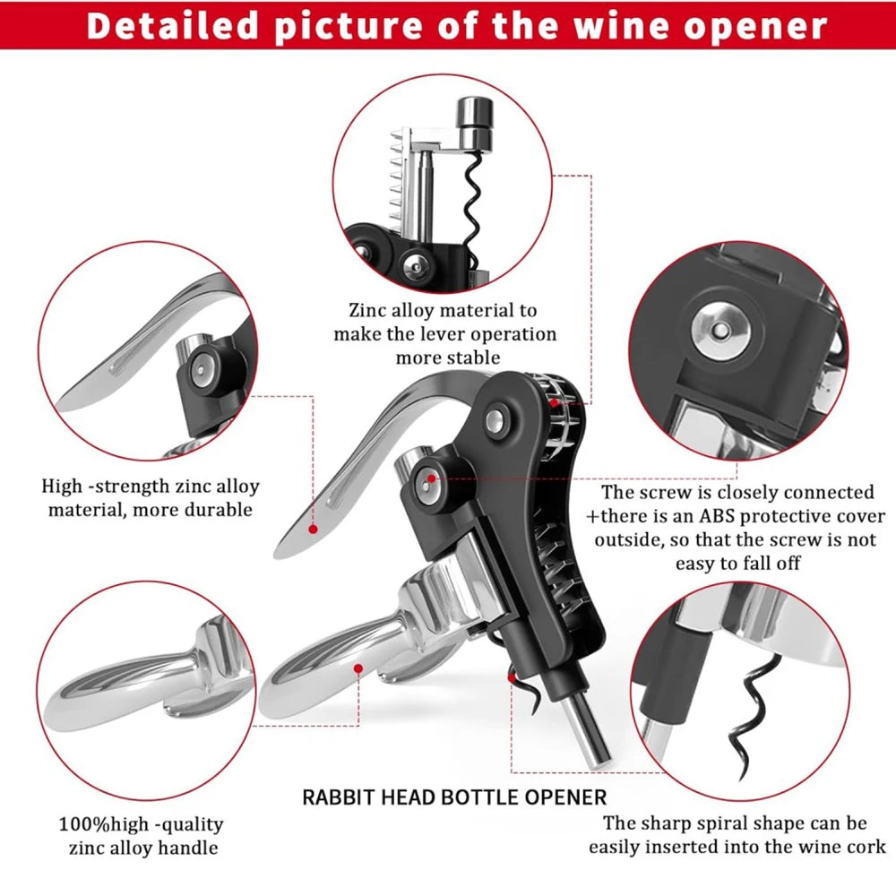 Luxury Rabbit Wine Bottle Opener Set